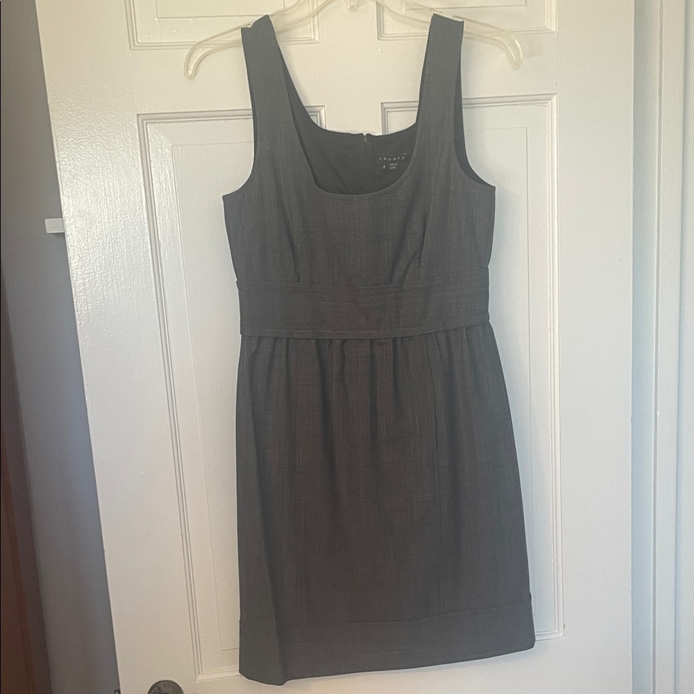 Theory Charcoal Sleeveless Mini Dress - Size 2